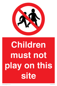 children must not play on this site